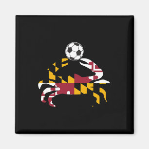 Maryland State Flag Blue Crab Pride With Soccer By Magnet