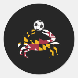 Maryland State Flag Blue Crab Pride With Soccer Ll Classic Round Sticker