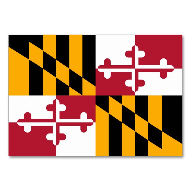 Maryland State Flag Colours Decor Table Number (Front)