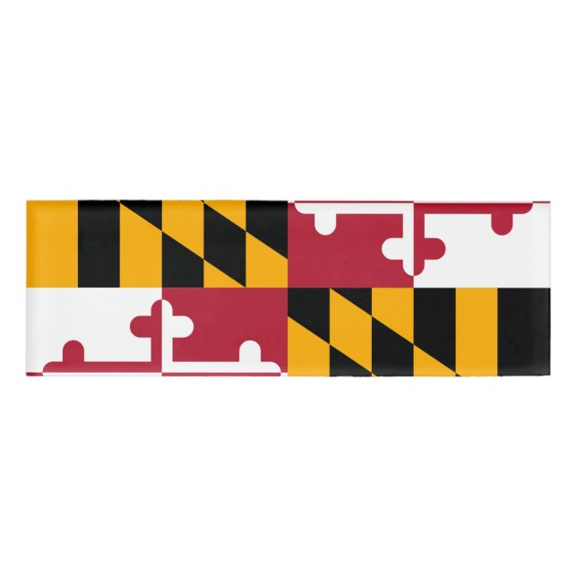 Maryland State Flag Colours Name Tag (Front)