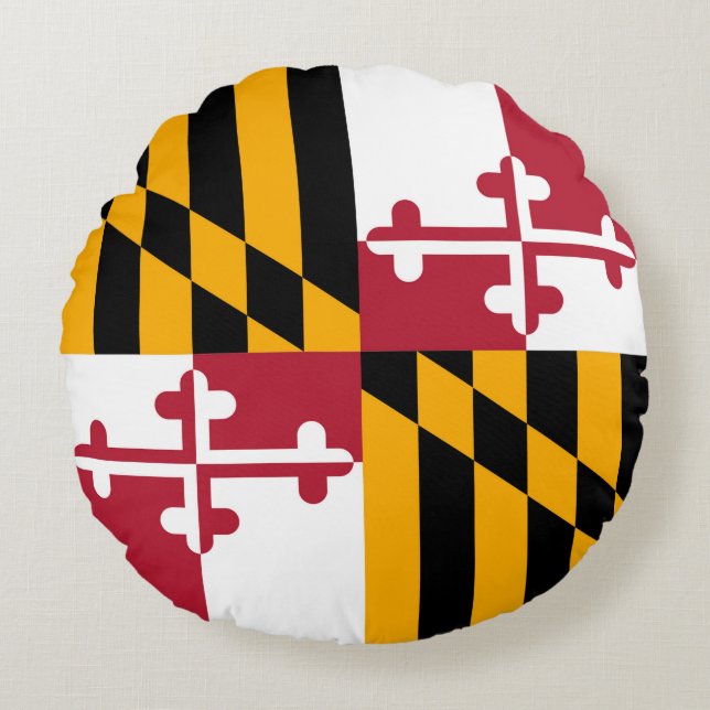 Maryland State Flag Design Accent Round Cushion (Front)