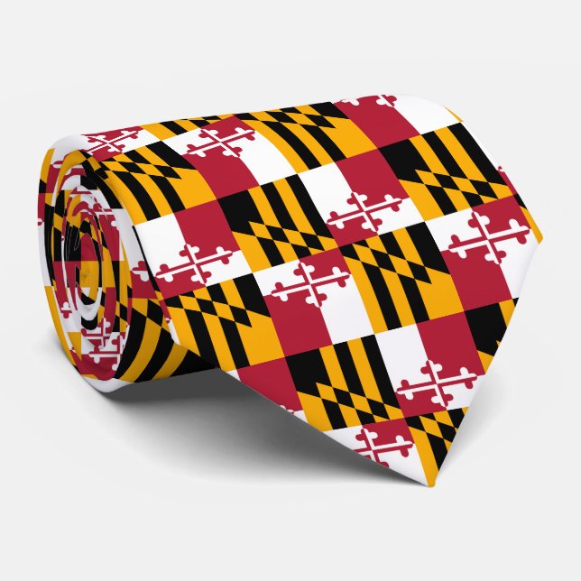 Maryland State Flag Design Accent Tie (Rolled)