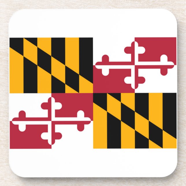 Maryland State Flag Design Coaster (Front)
