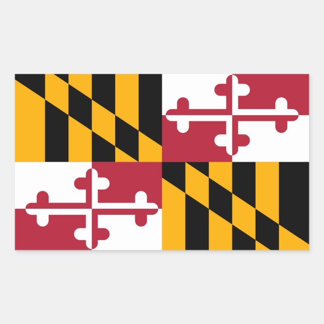 Maryland State Flag Design Decoration Rectangular Sticker (Front)