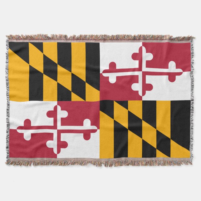 Maryland State Flag Design Display Throw Blanket (Front)