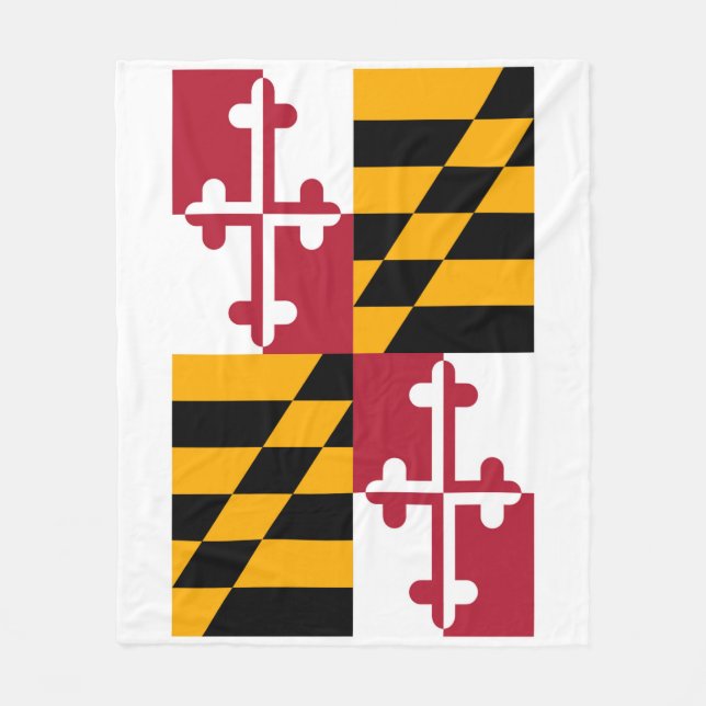 Maryland State Flag Design Fleece Blanket (Front)