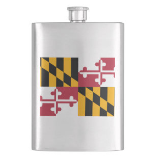 Maryland State Flag Design Hip Flask