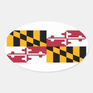 Maryland State Flag Design Oval Sticker