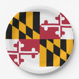 Maryland State Flag Design Paper Plate
