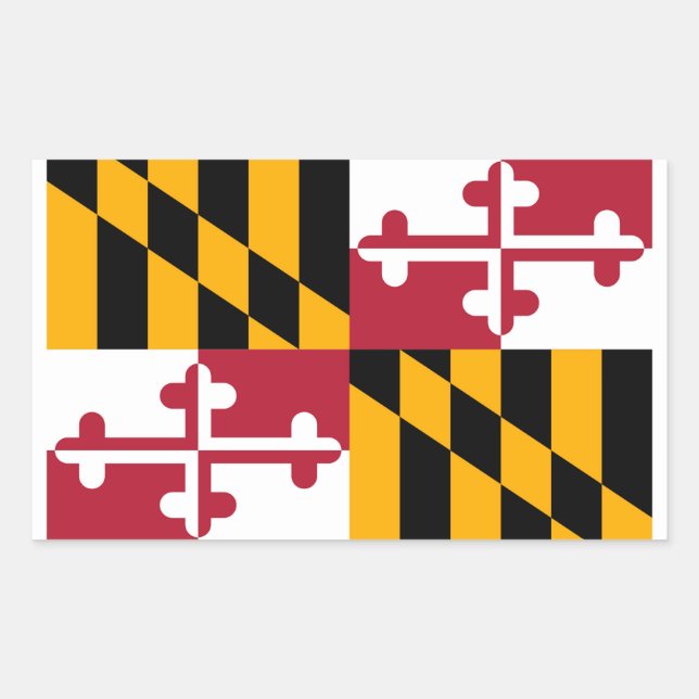 Maryland State Flag Design Rectangular Sticker (Front)