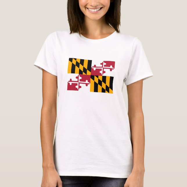 Maryland State Flag Design T-Shirt (Front)