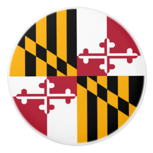Maryland State Flag Festive Design Ceramic Knob