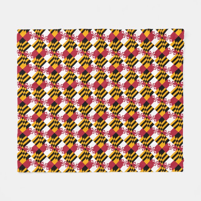 Maryland State Flag Festive Design Fleece Blanket (Front (Horizontal))