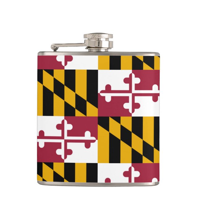 Maryland State Flag Hip Flask (Front)