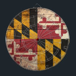 Maryland State Flag on Old Wood Grain Dartboard<br><div class="desc">Feel free to modify the design according to your own preferences. You may change the design location, orientation, background colours and size. Also, you may add your own text, or slogan set its font, location and size, all in order to create the ultimate personal gift for you and your loved...</div>