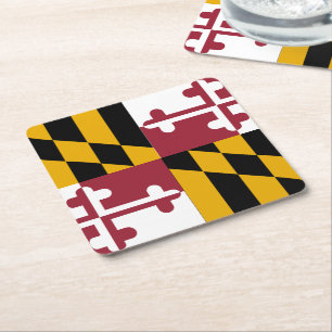 Maryland State Flag Square Paper Coaster