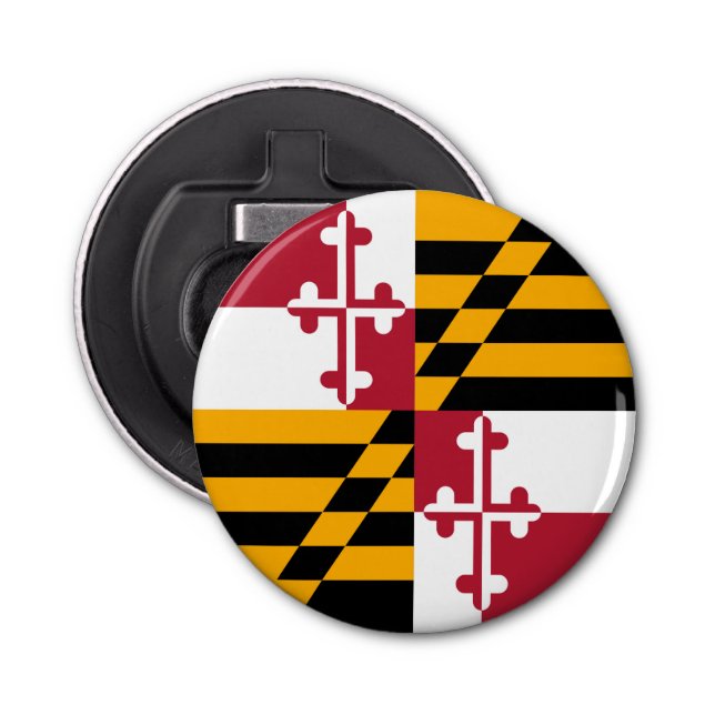 Maryland State Flag Style Decor Bottle Opener (Front)