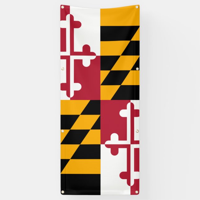 Maryland State Flag Stylish Decor Banner (Vertical)