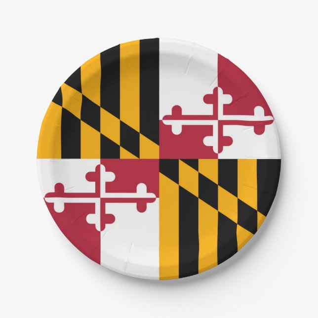 Maryland State Flag Stylish Decor Paper Plate (Front)