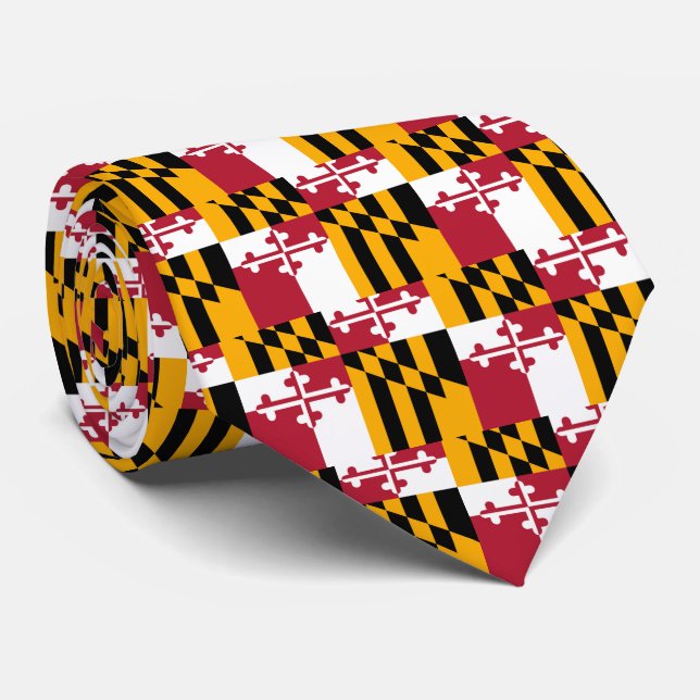 Maryland State Flag Stylish Decor Tie (Rolled)