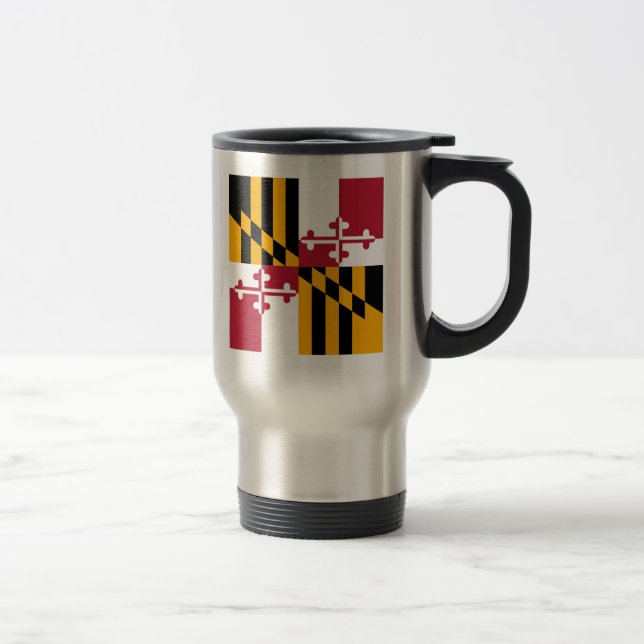 Maryland State Flag Stylish Display Travel Mug (Right)