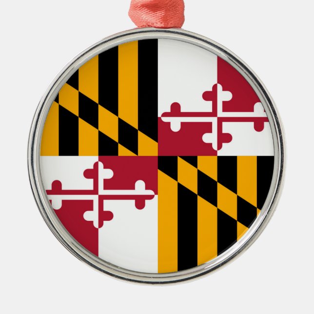 Maryland State Flag Stylish Graphic Metal Tree Decoration (Front)