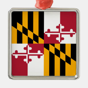 Maryland State Flag Stylish Graphic Metal Tree Decoration