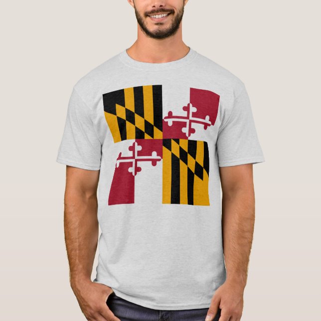 Maryland State Flag Stylish T-Shirt (Front)