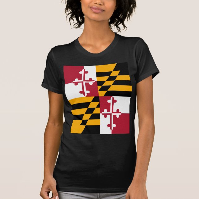 Maryland State Flag Stylish T-Shirt (Front)