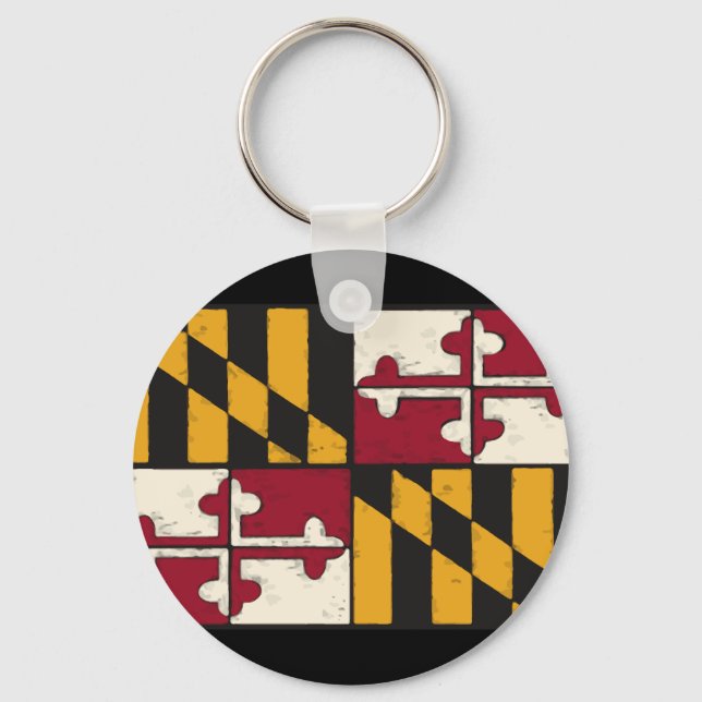 Maryland State Flag Swag Merchandise  Key Ring (Front)
