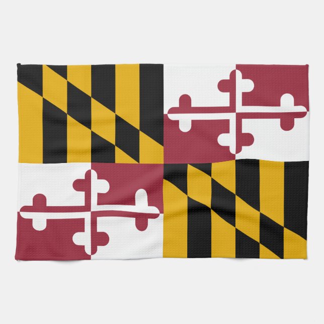 Maryland State Flag Tea Towel (Horizontal)