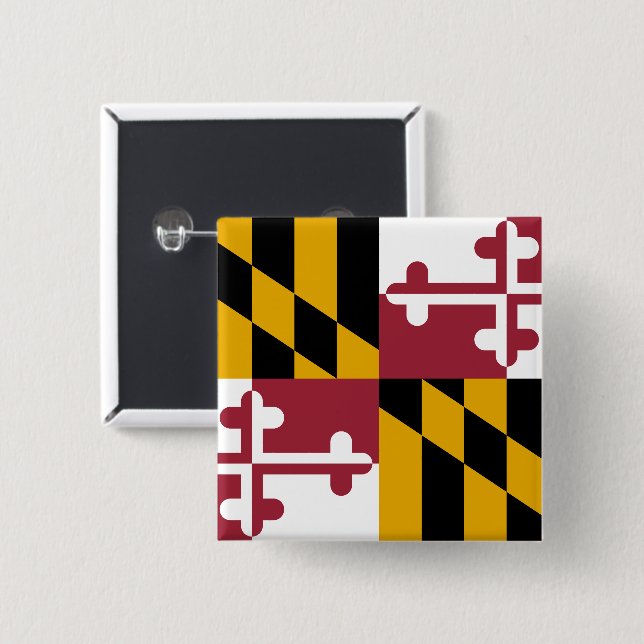 Maryland State Flag USA 15 Cm Square Badge (Front & Back)