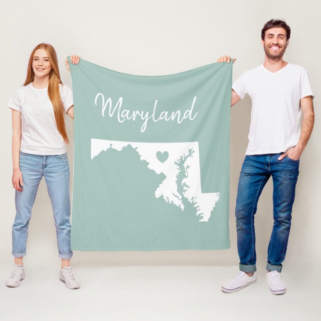 Maryland state map love home  fleece blanket (In Situ)