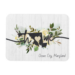 Maryland State Personalised Your Home City Rustic Magnet