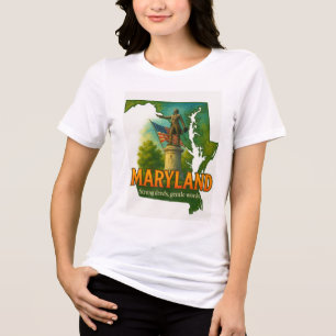 Maryland State Pride Artistic T-Shirt –  Tri-Blend Shirt