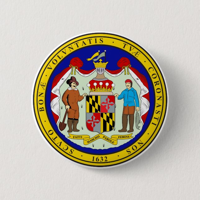 Maryland State Seal 6 Cm Round Badge (Front)