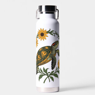 Maryland Terrapin And Black Eyed Susan Flowers Water Bottle