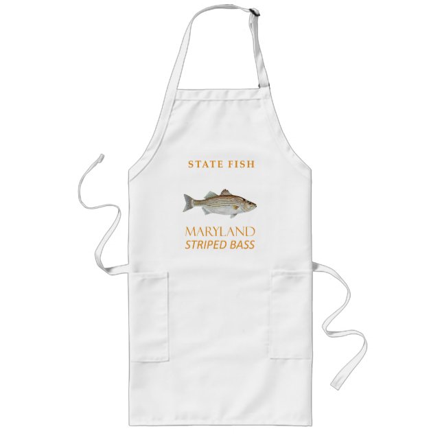 Maryland Territory Fish The Striped Bass Long Apron (Front)