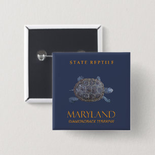 Maryland Territory Reptile The Freshwater Turtle 15 Cm Square Badge