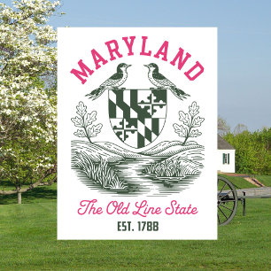 Maryland The Old Line State Est. 1788 Crest Postcard