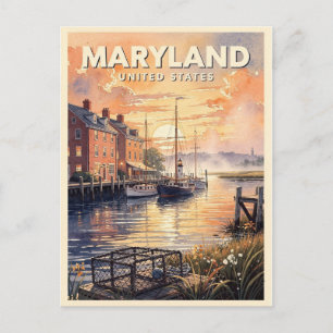 Maryland USA Vintage Travel Postcard