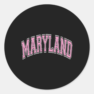 Maryland Varsity Style K Text Classic Round Sticker