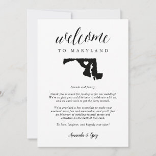 Maryland Wedding Welcome Letter & Itinerary
