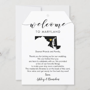 Maryland Wedding Welcome Tag, Letter Itinerary