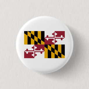 Marylander Flag, Flag of Maryland 3 Cm Round Badge