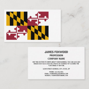 Marylander Flag, Flag of Maryland Business Card