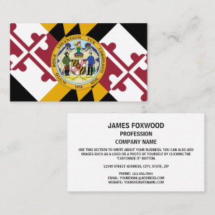 Marylander Flag & Seal Design, Flag of Maryland Business Card