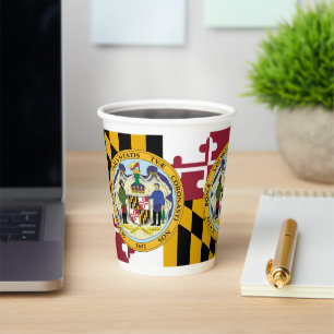 Marylander Flag & Seal Design, Flag of Maryland Paper Cups