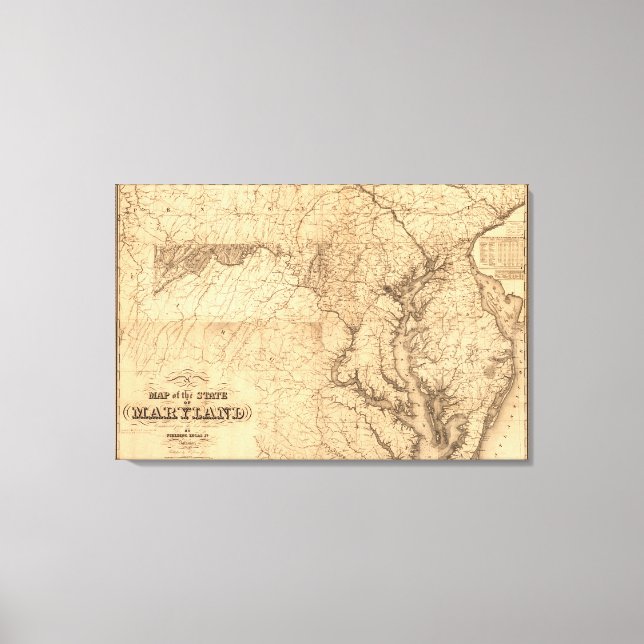 MarylandPanoramic MapMaryland Canvas Print (Front)