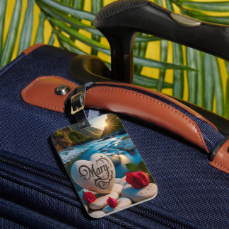 Mary's Heart in Mountain Valley Luggage Tag